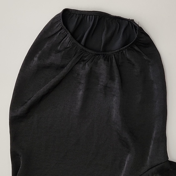 Jennifer Lopez Off The Shoulder Front Knot Black Blouse Flowy Lightweight Large - Picture 4 of 11